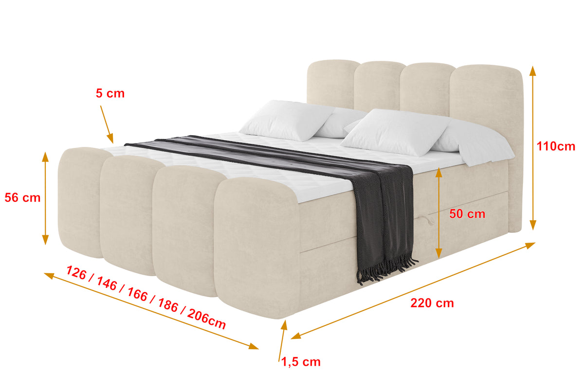 Łóżko boxspring NINA-Z welur