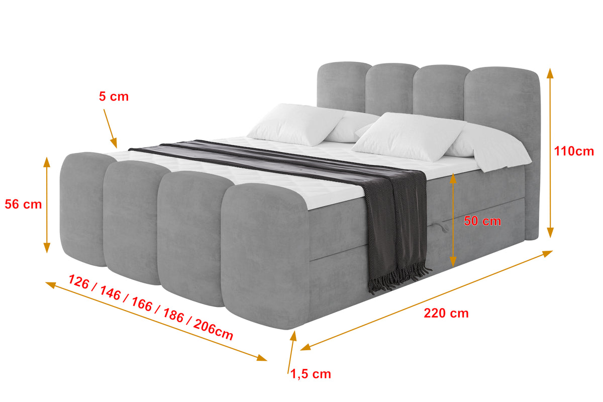 Łóżko boxspring NINA-Z welur