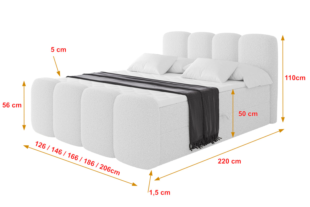 Łóżko boxspring NINA-Z Bouclé
