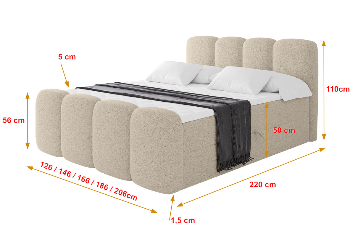 Łóżko boxspring NINA-Z Bouclé