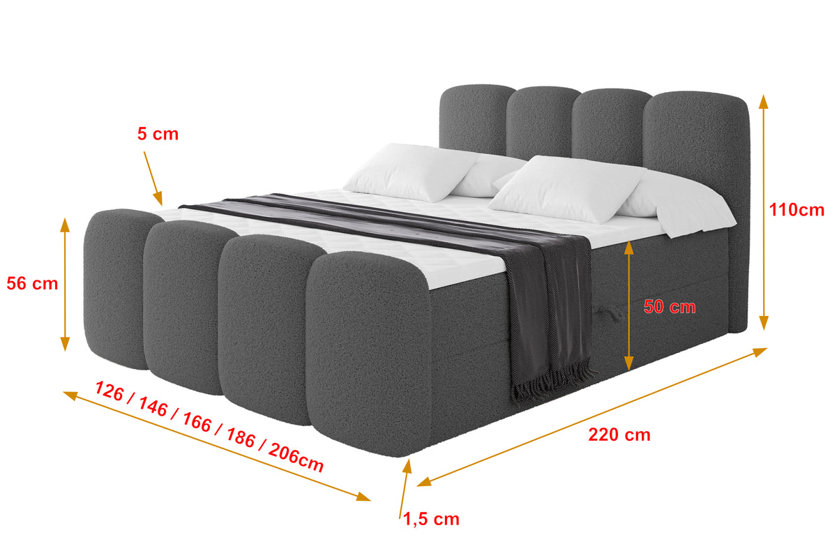 Łóżko boxspring NINA-Z Bouclé
