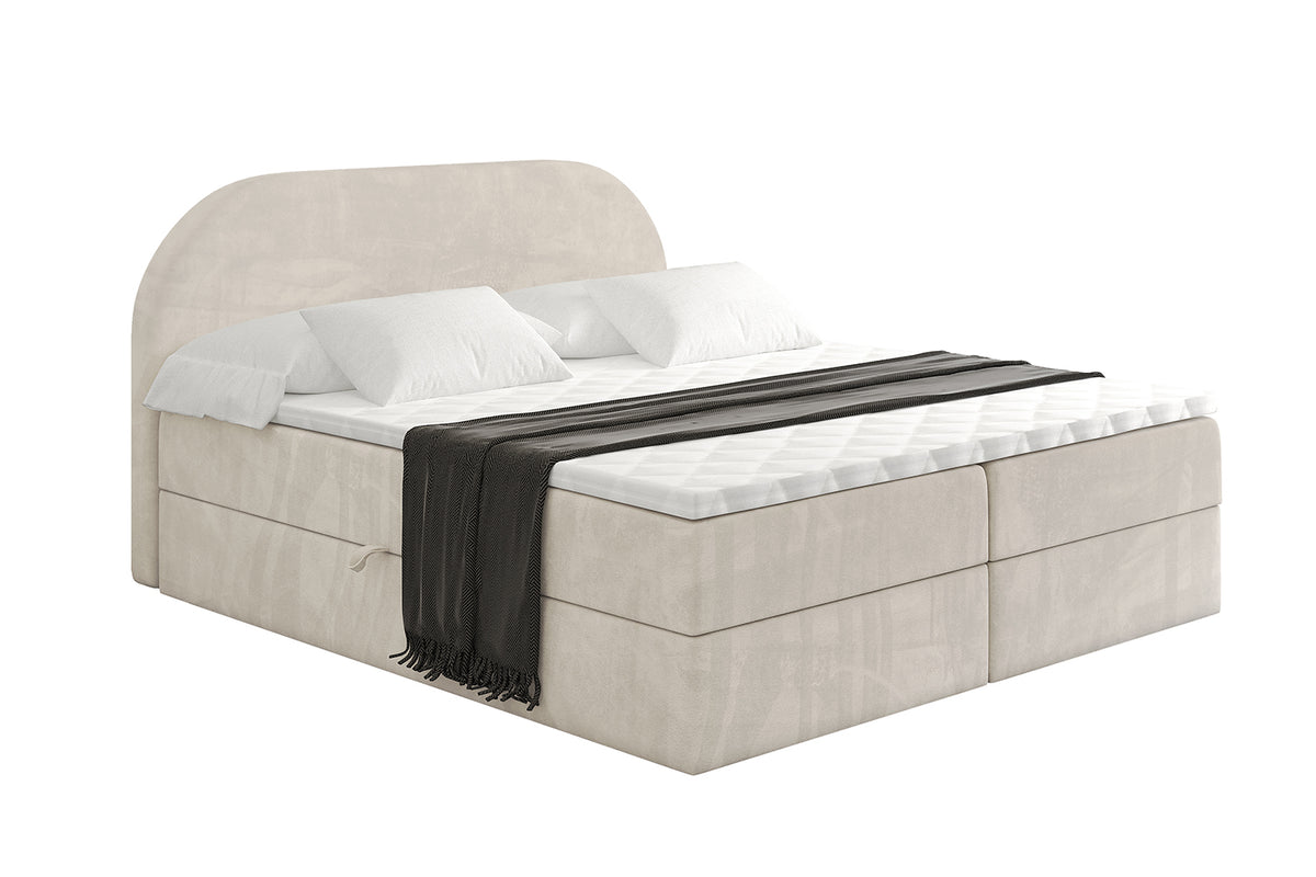 Łóżko boxspring NOX welur, Beżowy - Casablanca 2301 / 120x200 cm / H4