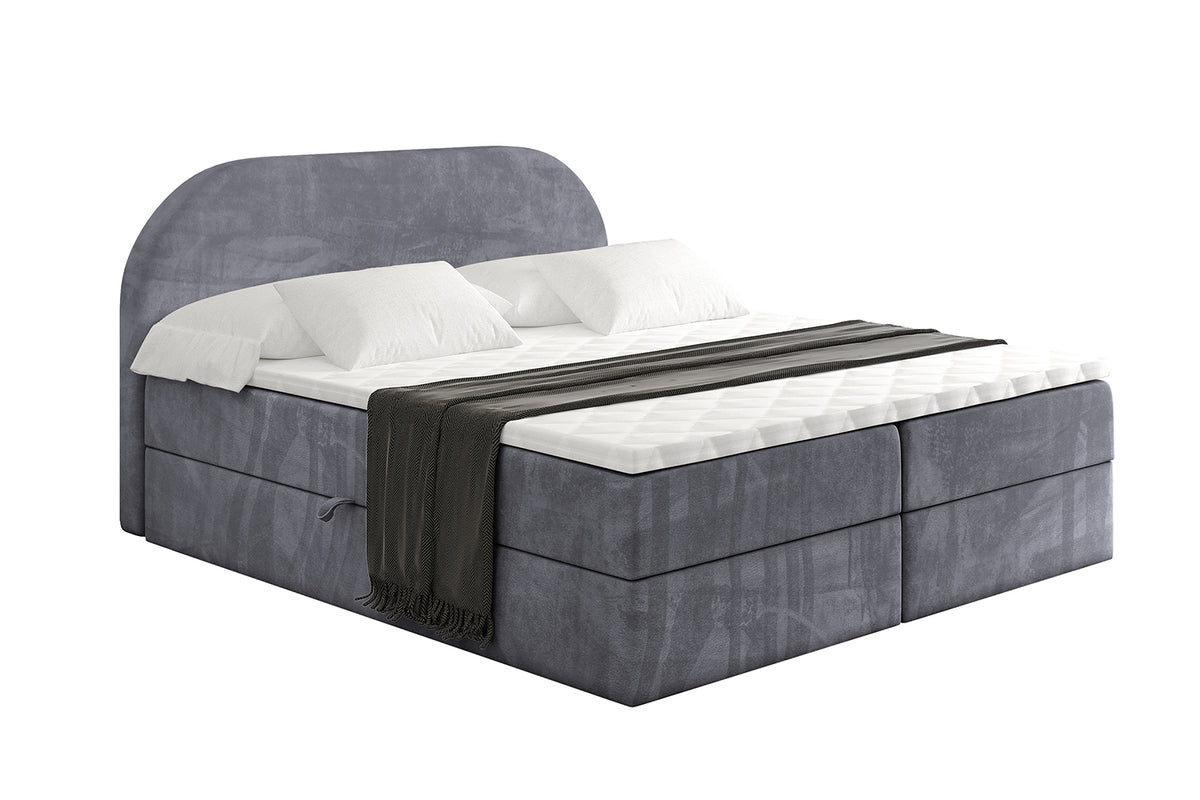 Łóżko boxspring NOX welur, Ciemnoszary - Casablanca 2315 / 120x200 cm / H3