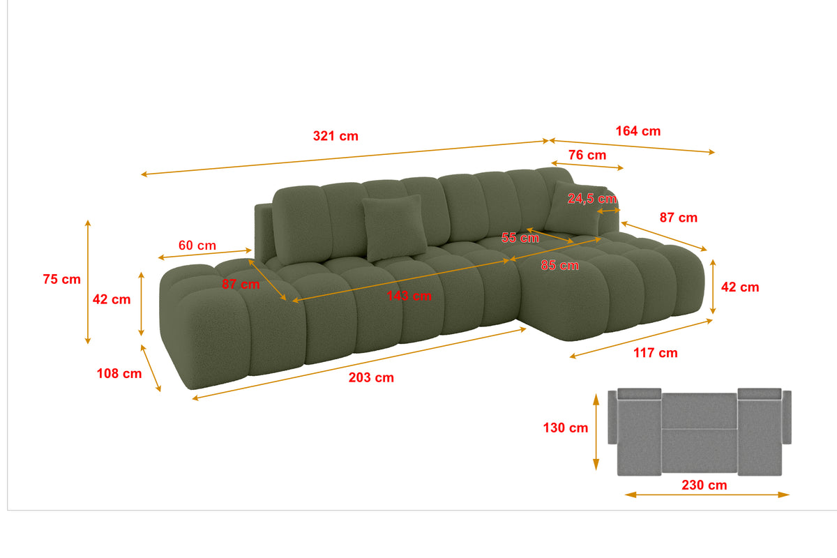 Ecksofa OLEA-L2 Bouclé