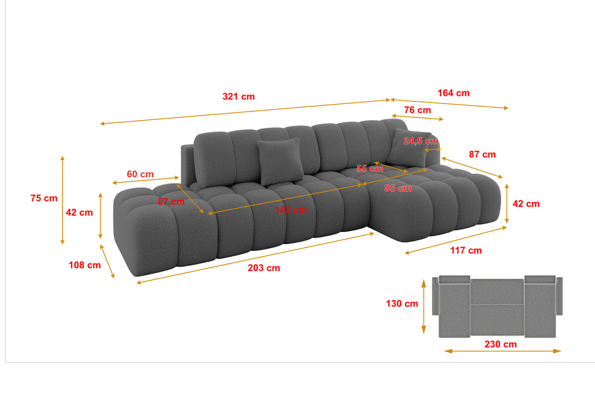Ecksofa OLEA-L2 Bouclé