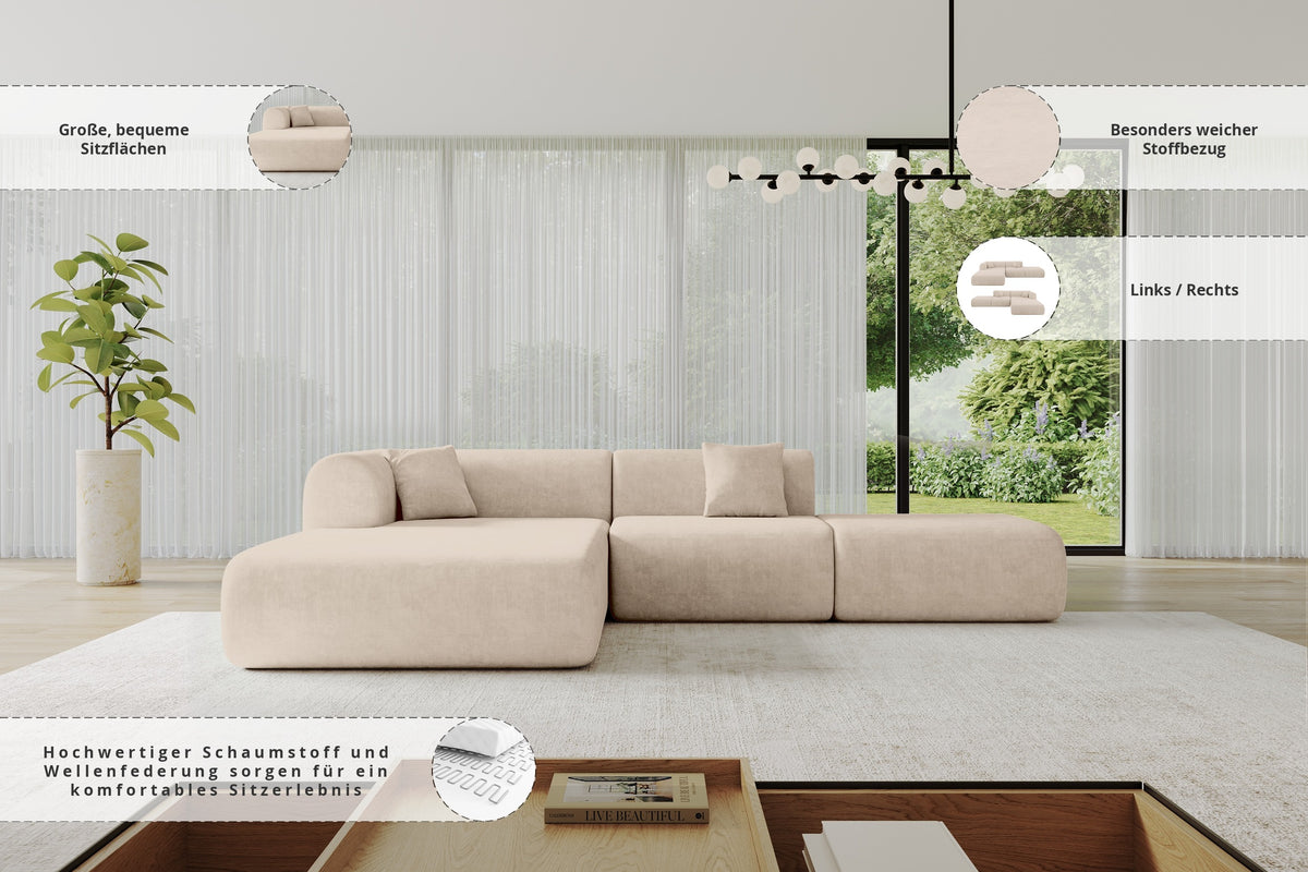 Ecksofa OVLY-L Samt