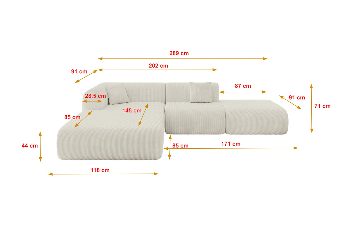 Narożnik OVLY-L sztruks