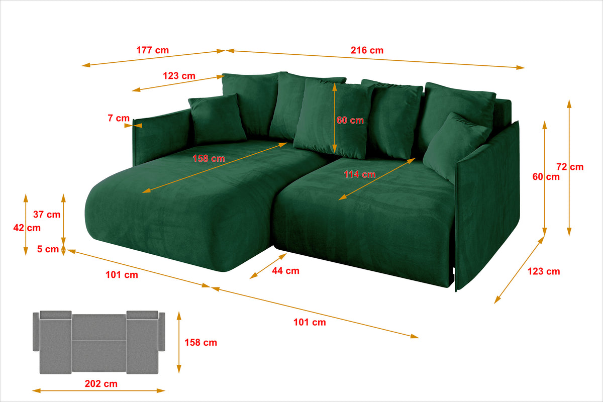Ecksofa ONESK-L Samt