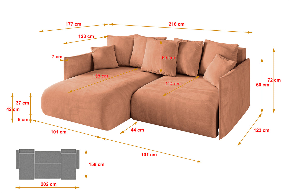 Ecksofa ONESK-L Samt