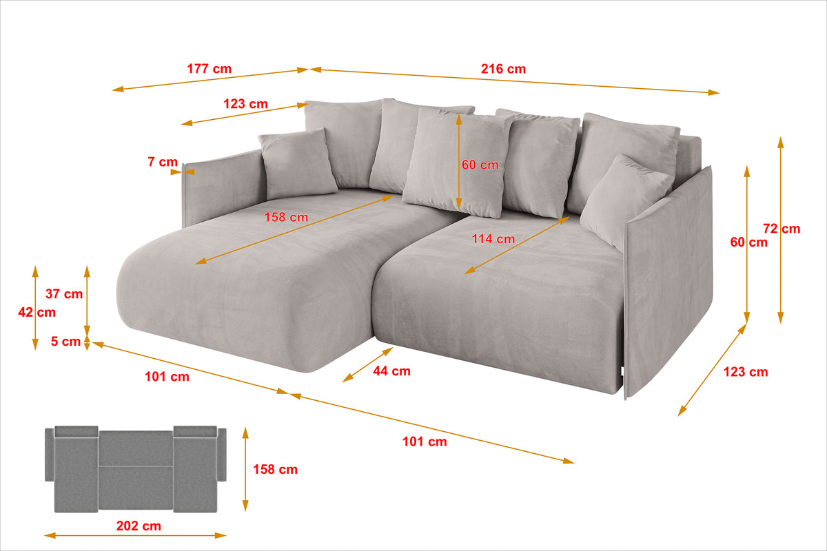 Ecksofa ONESK-L Samt