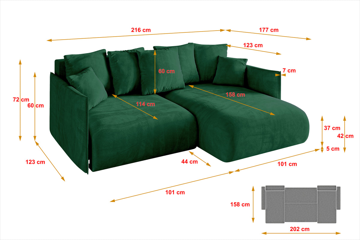 Ecksofa ONESK-L Samt