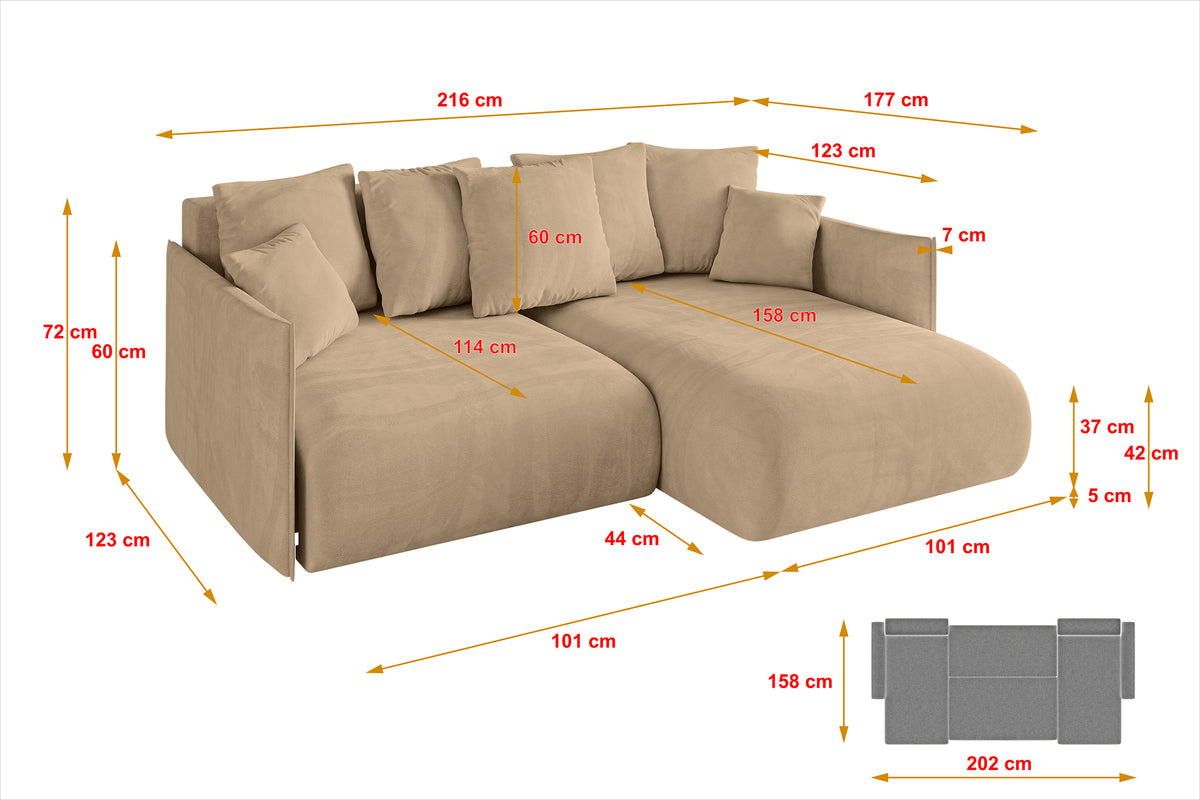 Ecksofa ONESK-L Samt