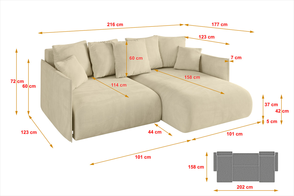 Ecksofa ONESK-L Samt