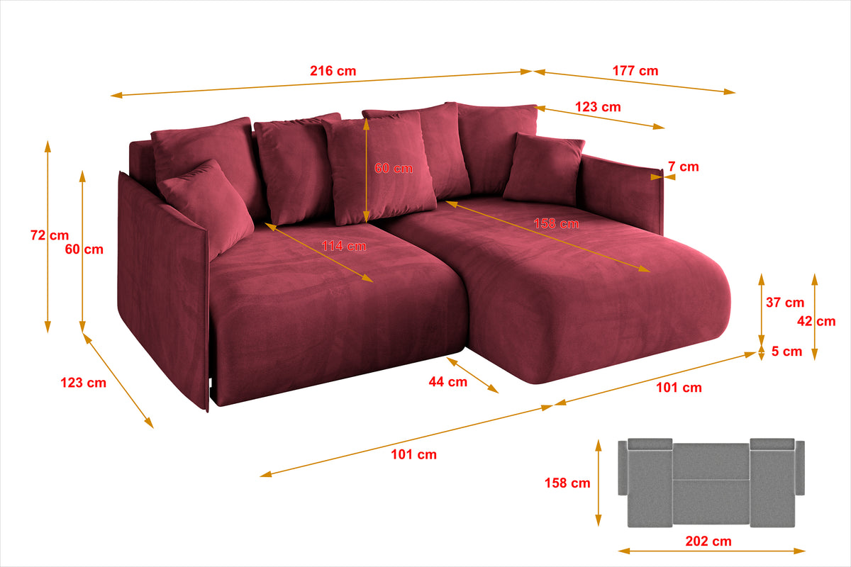 Ecksofa ONESK-L Samt