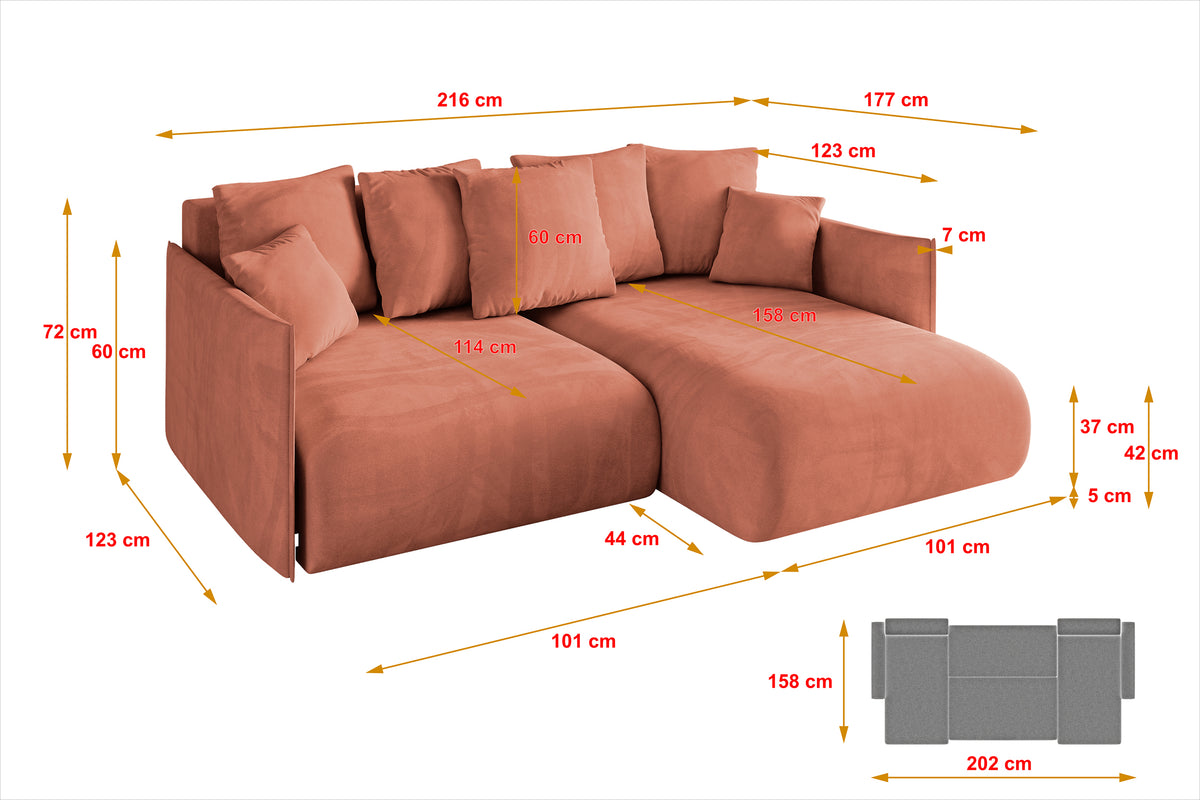 Ecksofa ONESK-L Samt