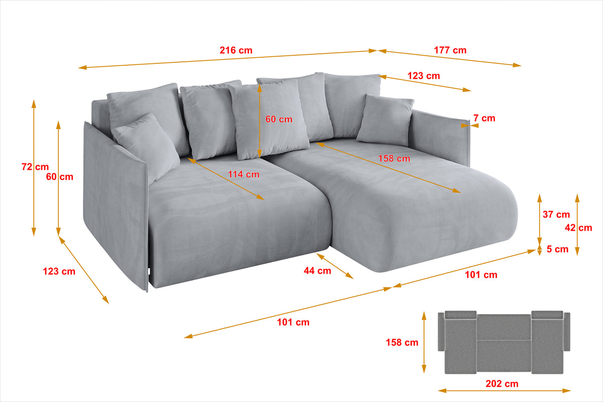 Ecksofa ONESK-L Samt