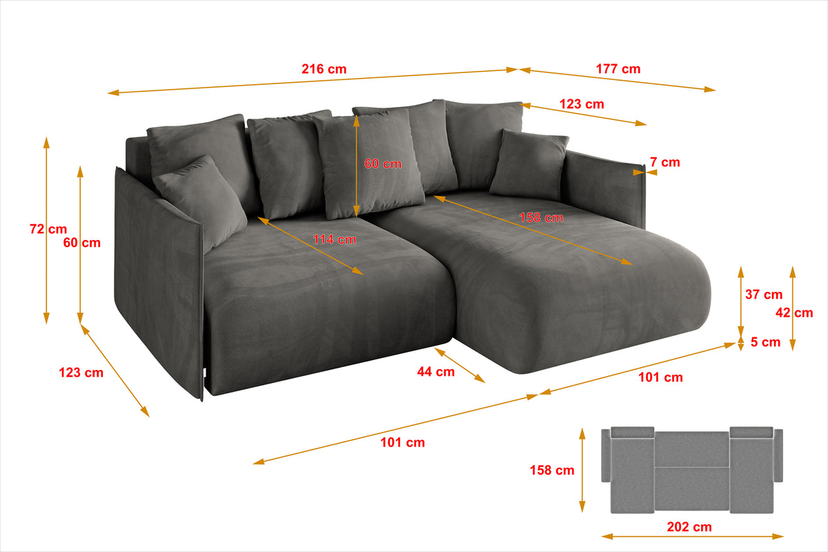 Ecksofa ONESK-L Samt