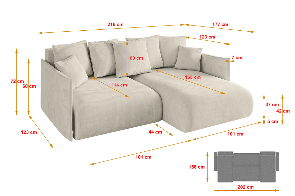 Ecksofa ONESK-L Samt