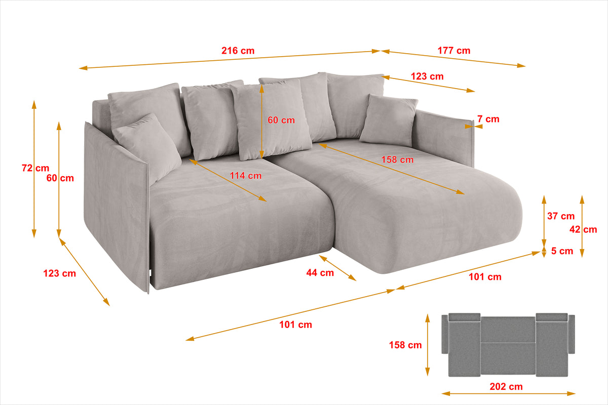 Ecksofa ONESK-L Samt