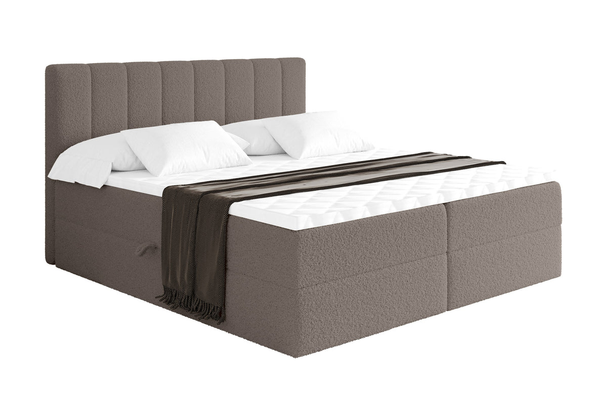 Boxbett OTTA Bouclé, Braun - Quelle 20 / 120x200 cm / H4