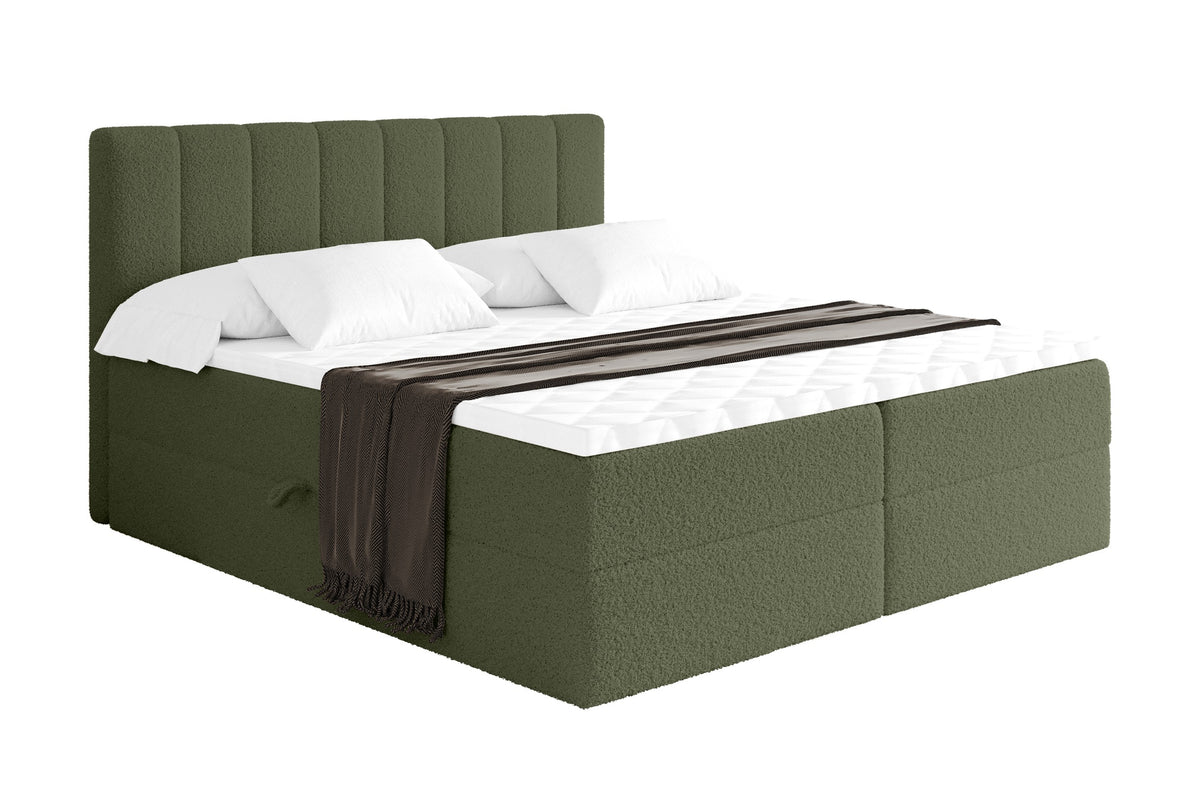 Boxbett OTTA Bouclé, Grün - Quelle 38 / 120x200 cm / H3
