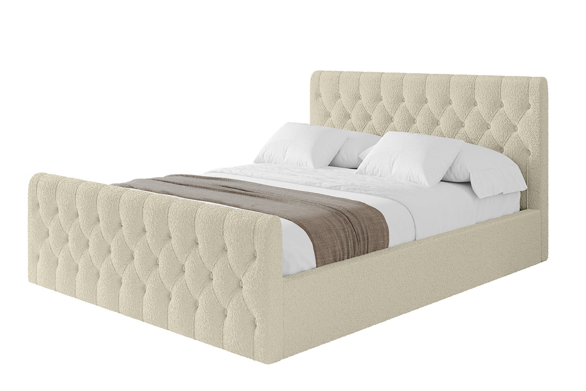 Polsterbett RENO-Z Bouclé, Beige - Quelle 02 / 120x200 cm / Ohne Matratze