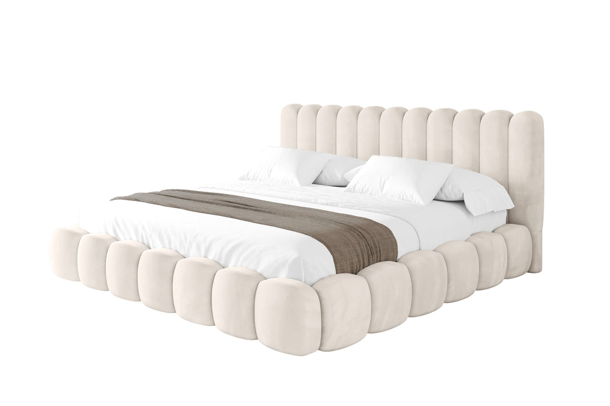 Polsterbett SENA Samt, Beige - Casablanca 2301 / 200x200 cm / Ohne Matratze