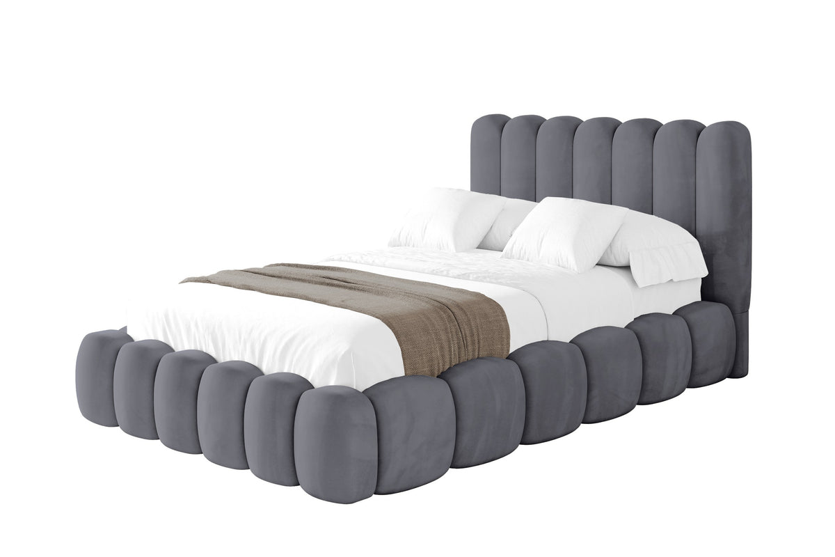 Polsterbett SENA Samt, Dunkelgrau - Casablanca 2315 / 120x200 cm / Mit Matratze