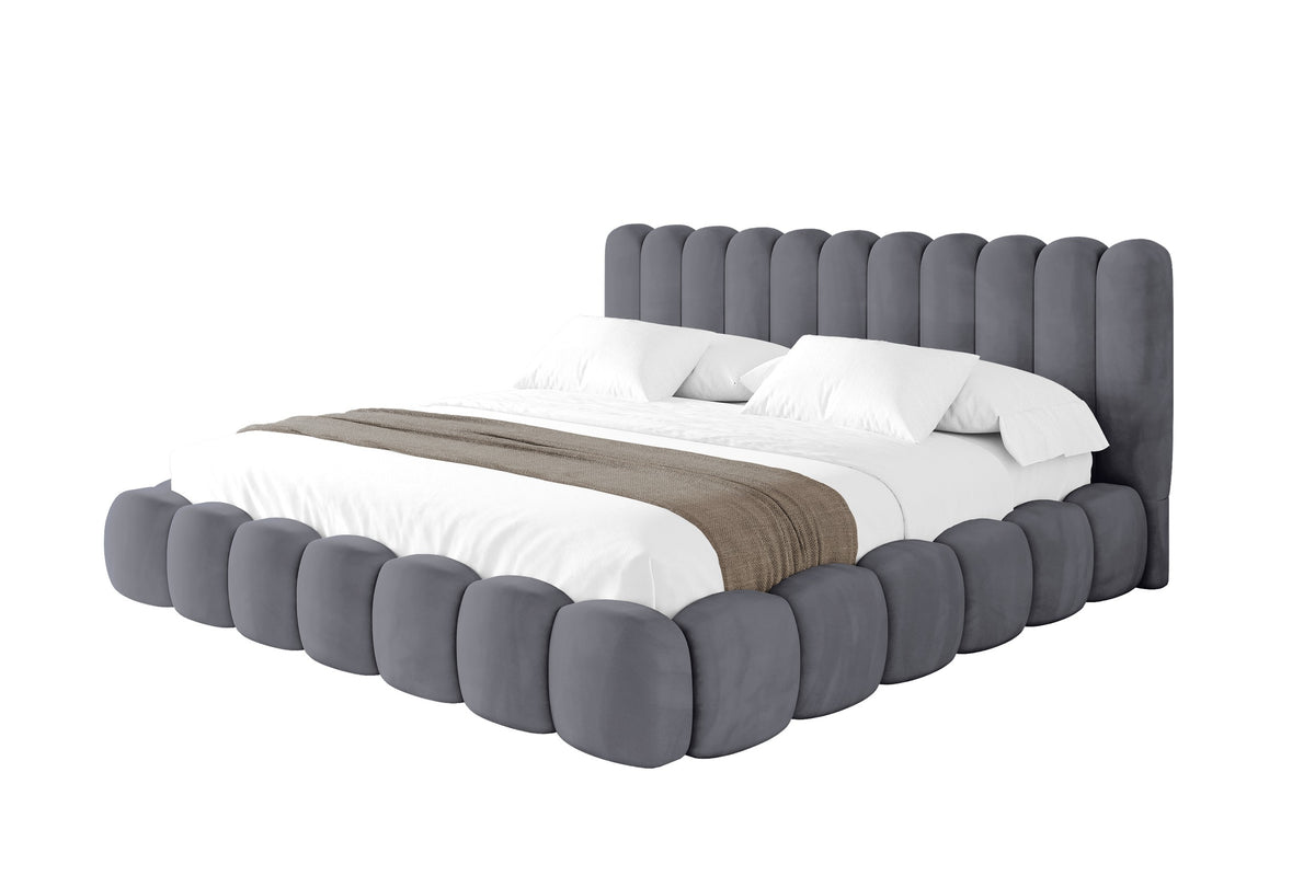 Polsterbett SENA Samt, Dunkelgrau - Casablanca 2315 / 200x200 cm / Ohne Matratze
