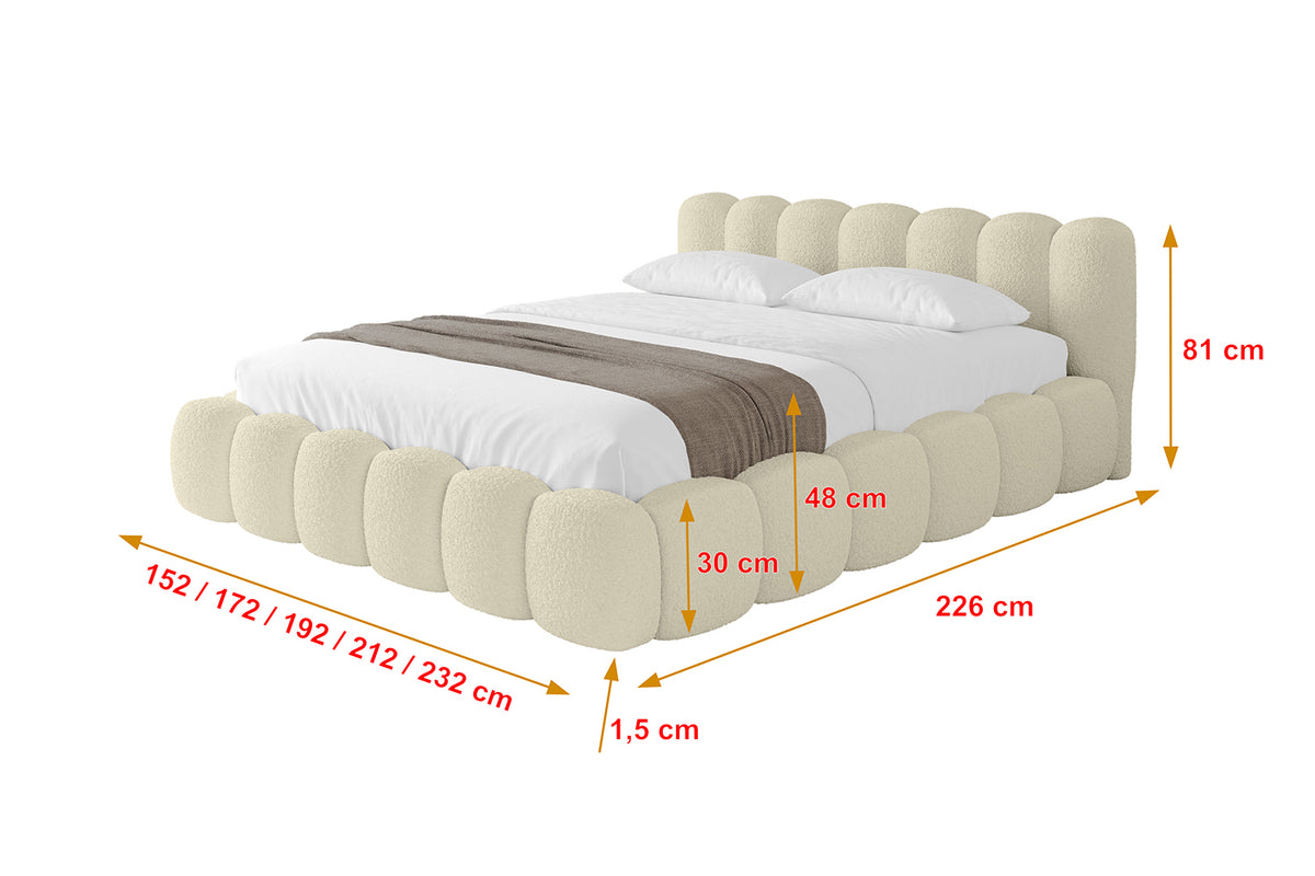 Łóżko tapicerowane SENA-v1 Bouclé