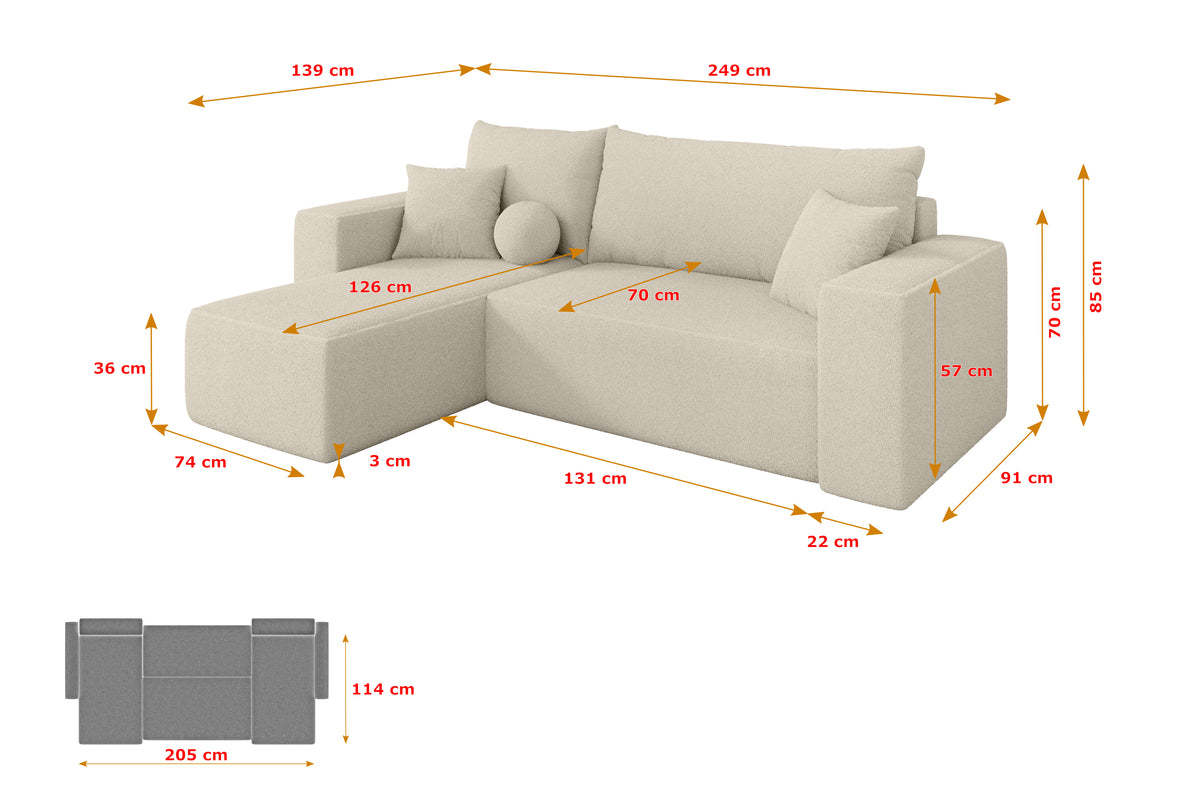 Ecksofa SENO-L Bouclé