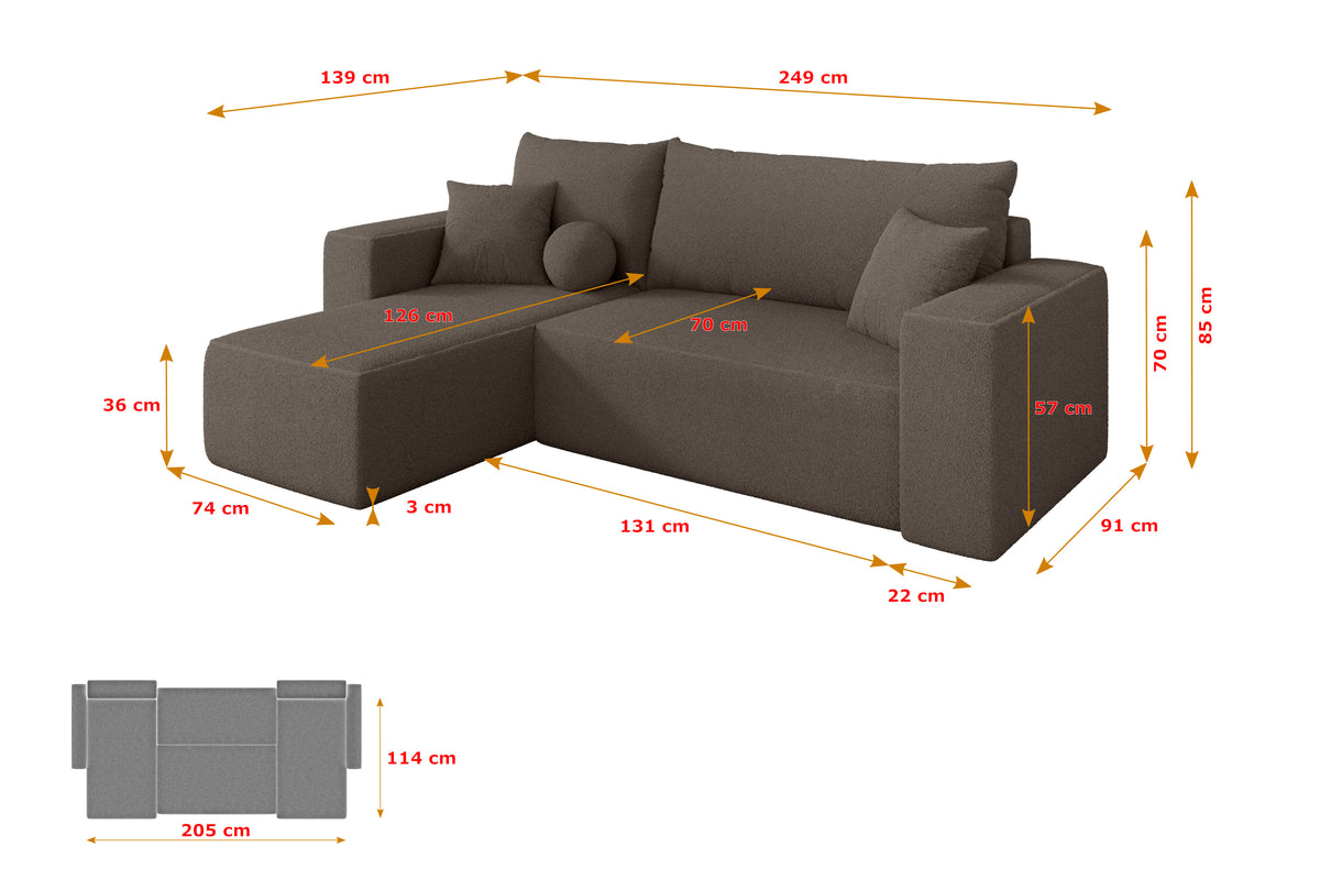 Ecksofa SENO-L Bouclé