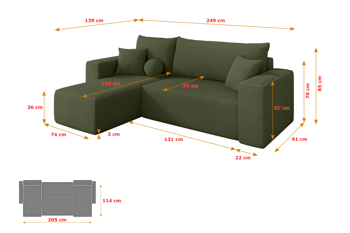 Ecksofa SENO-L Bouclé