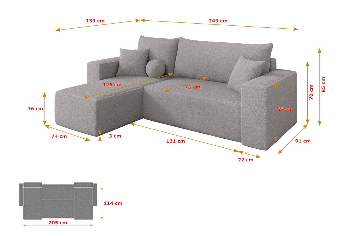 Ecksofa SENO-L Bouclé