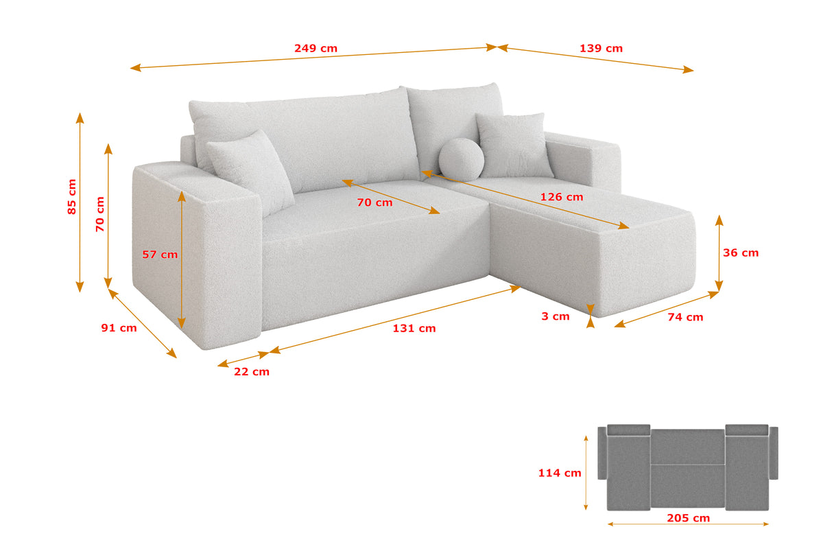 Ecksofa SENO-L Bouclé