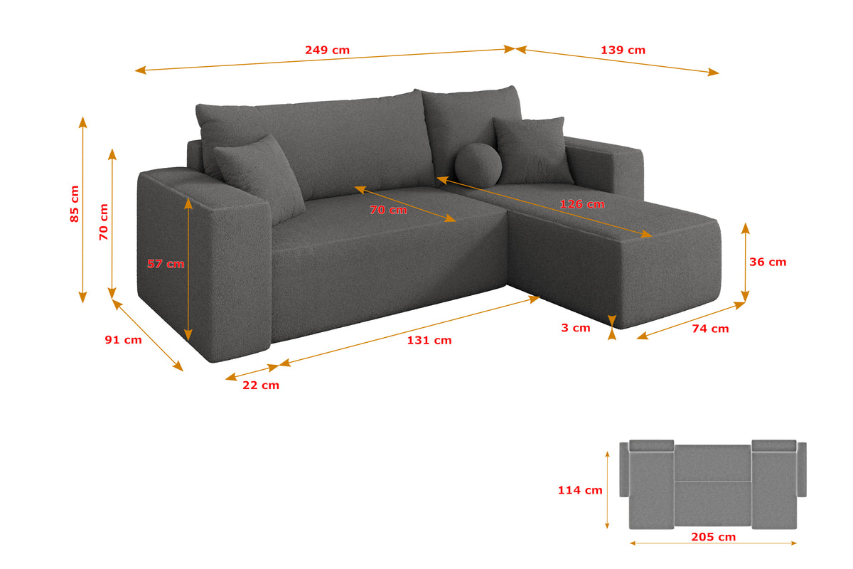 Ecksofa SENO-L Bouclé