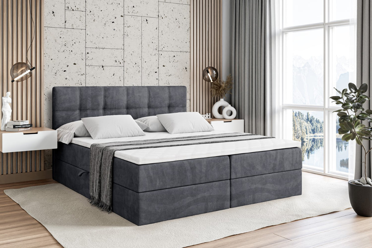 Łóżko boxspring MARCE welur