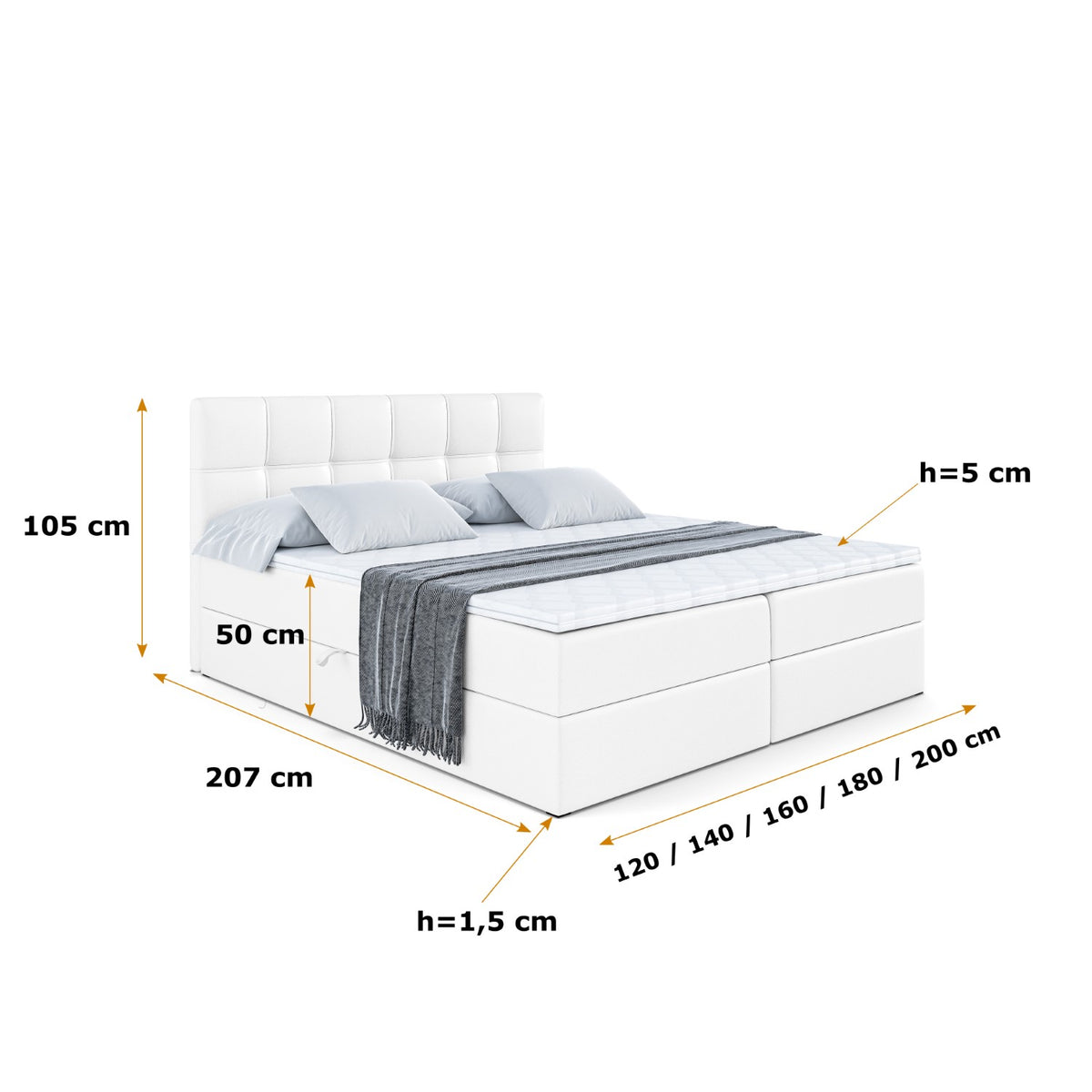Łóżko boxspring MARCE ekoskóra