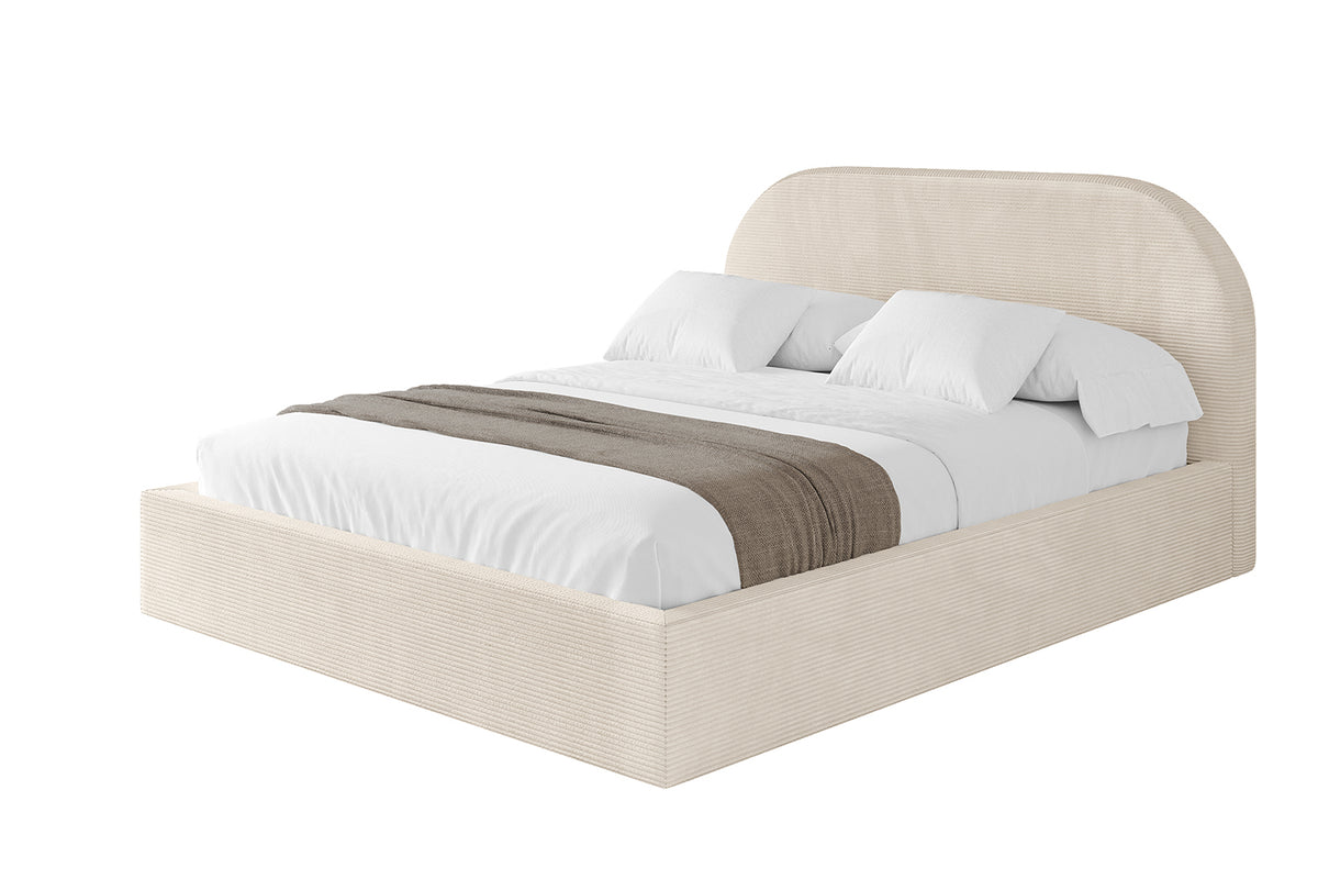 Polsterbett TIVON Cord, Beige - Poso 105 / 120x200 cm / Mit Matratze