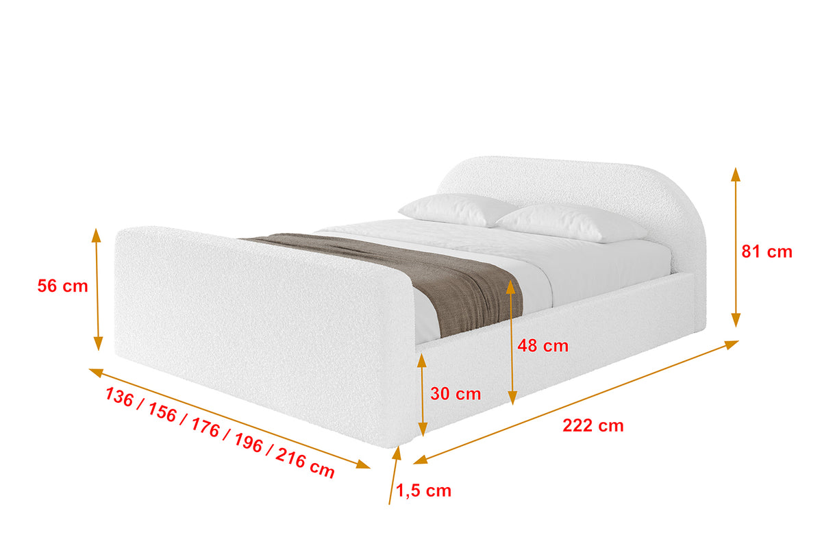 Łóżko tapicerowane TIVON-Z-v1 Bouclé