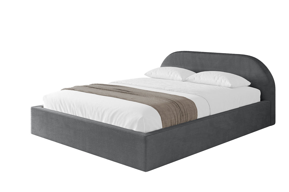 Łóżko tapicerowane TIVON-v1 sztruks, Ciemnoszary - Poso 115 / 120x200 cm / Bez materaca