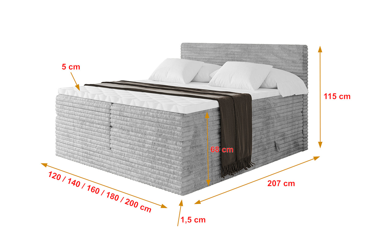 Boxspringbett TOLO KING-v1 Cord