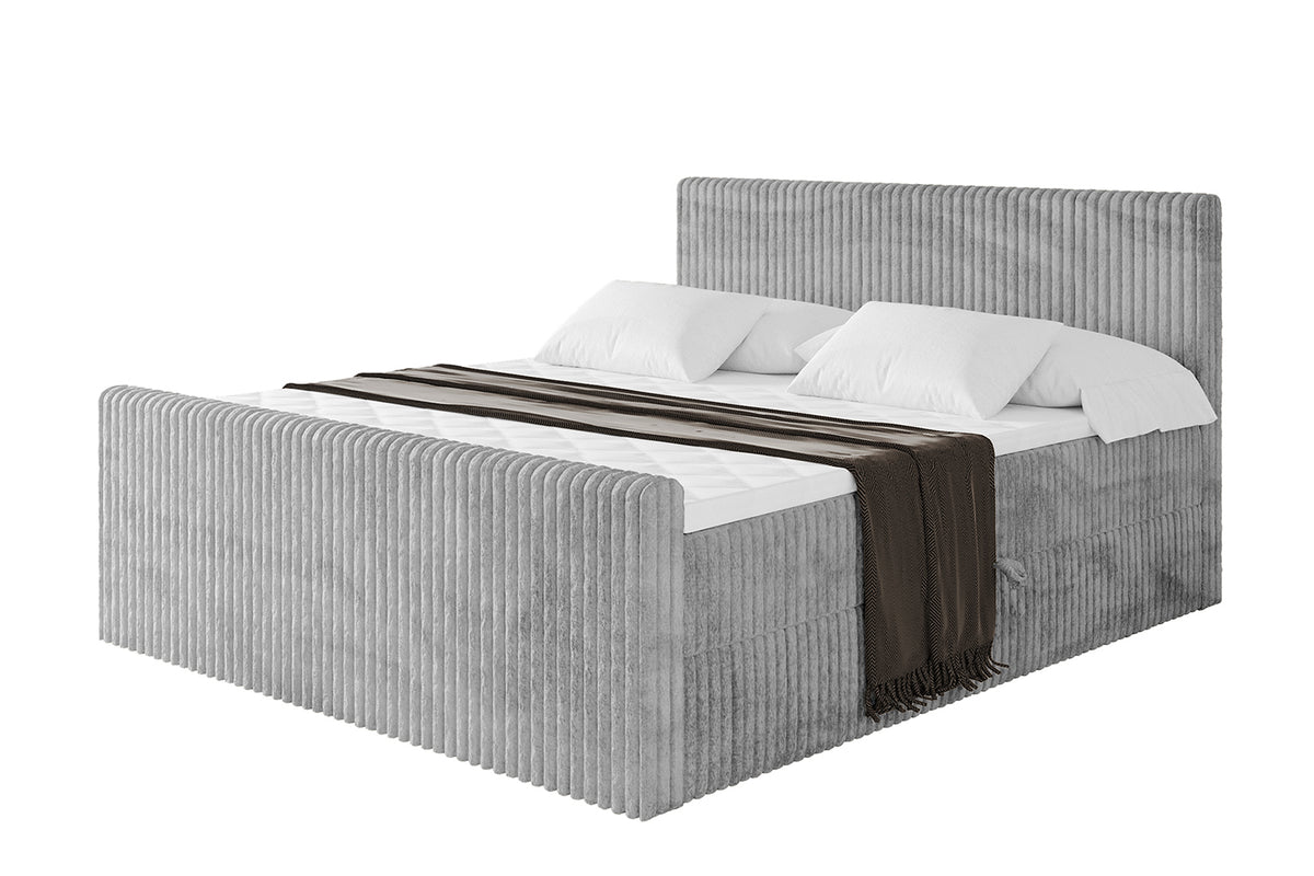 Łóżko boxspring TOLO-Z sztruks, Szary - Tilia 86 / 120x200 cm / H4