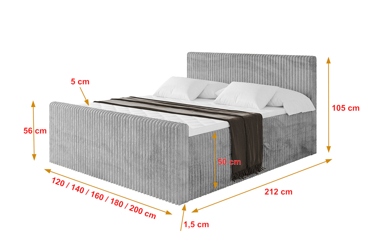 Łóżko boxspring TOLO-Z sztruks