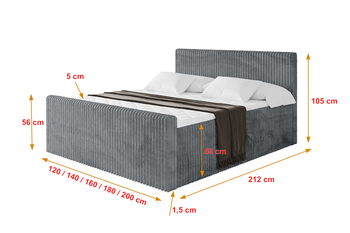 Łóżko boxspring TOLO-Z sztruks