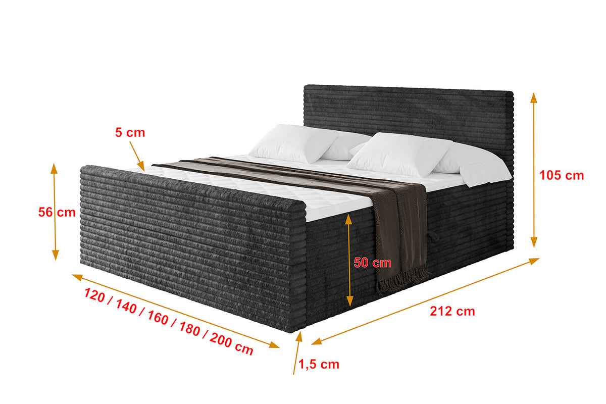 Łóżko boxspring TOLO-Z-v1 sztruks