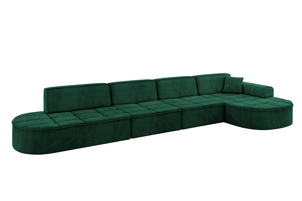 Narożnik TARO-L3 welur, Zielony - Dream Velvet 202.31 / Otomana z prawej / Bez funkcji spania