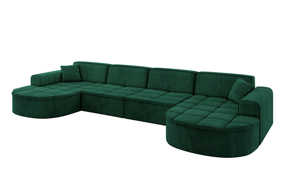 Narożnik TARO-U2 welur, Zielony - Dream Velvet 202.31 / W kształcie U / Bez funkcji spania