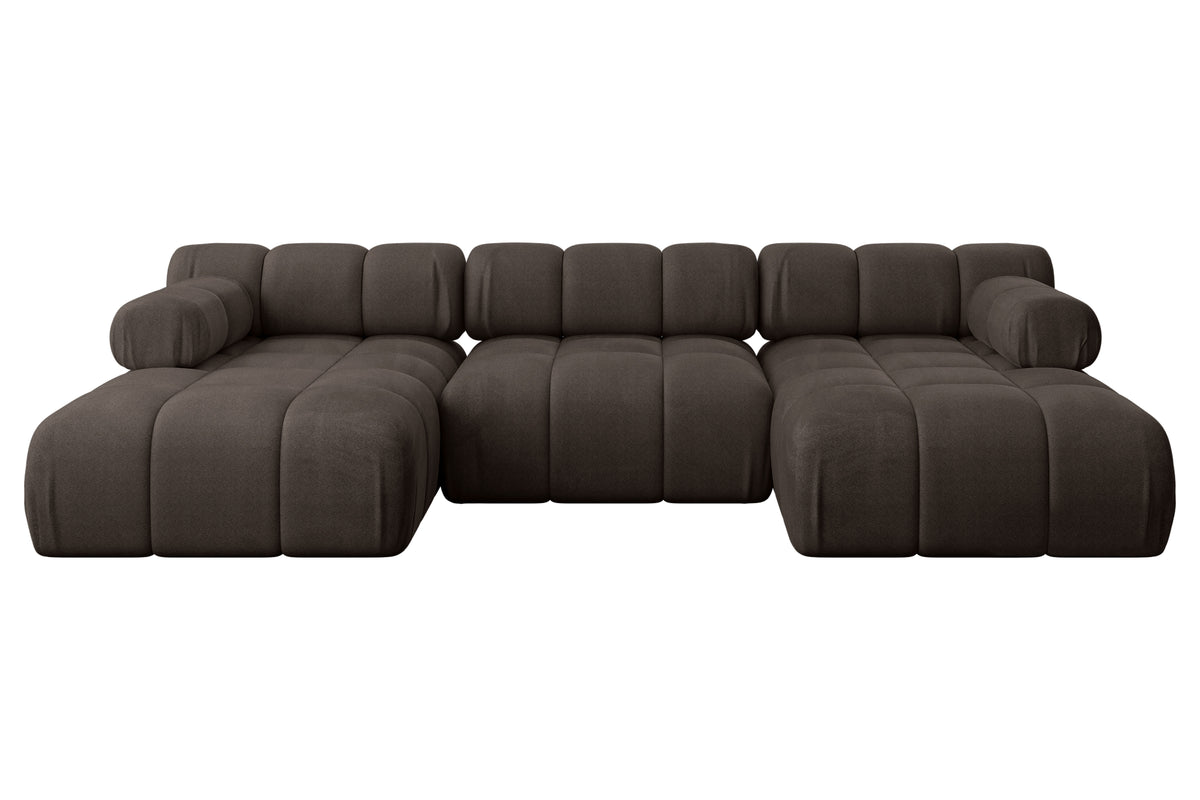 Narożnik TESSO-U1 welur, Brązowy - Monolith 15 / W kształcie U / Bez funkcji spania