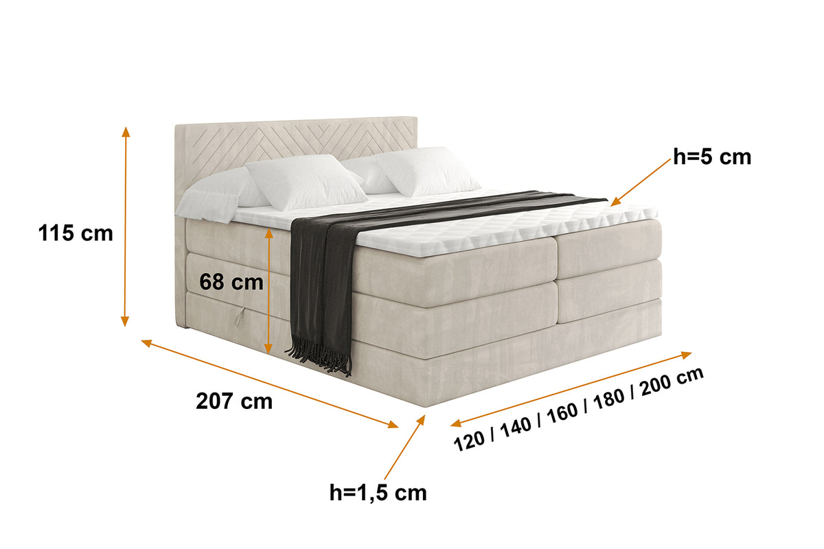 Boxspringbett VEXA KING Samt